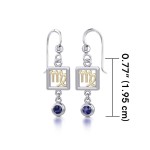 Virgo Zodiac Sign Earrings with Sapphire