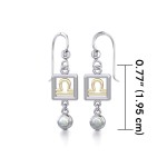 Libra Zodiac Sign Earrings with Opal