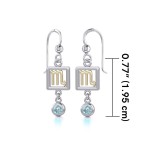 Scorpio Zodiac Sign Earrings with Blue Topaz