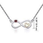 Infinity Heart Silver and Gold Necklace 