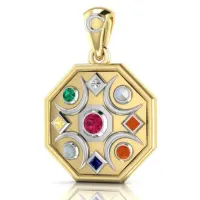 Chandra Moon Gemstone Gold Plated Pendant