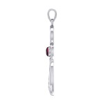 Celtic Goddess Cancer Zodiac Symbol Pendant with Ruby