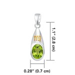 Virgo Zodiac Sign Pendant with Peridot