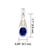 Libra Zodiac Sign Pendant with Sapphire