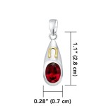 Leo Zodiac Sign Pendant with Ruby