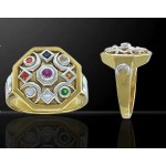 Chandra Moon Gemstone Gold Plated Ring