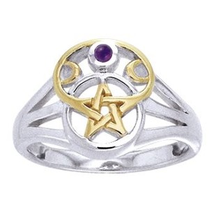 Pentacle Gemstone Ring