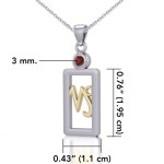 Capricorn Pendant with Garnet Jewelry Set