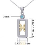 Pisces Pendant with Aquamarine Jewelry Set
