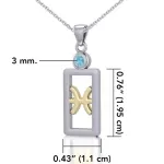 Pisces Pendant with Aquamarine Jewelry Set