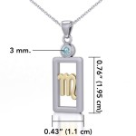 Scorpio Pendant with Blue Topaz Jewelry Set
