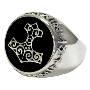 Thor Hammer Sterling Silver Signet Ring