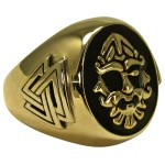 Odin Large Bronze Valknut Signet Ring