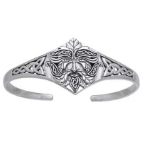 Green Man Sterling Silver Cuff Bracelet