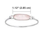Oval Pink Shell Cabochon Silver Bracelet