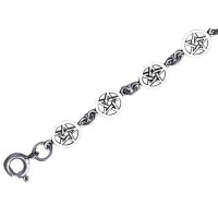Pentacle Sterling Silver Link Bracelet