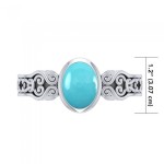 Celtic Knot Spiral Cuff Bracelet with Turquoise Gemstone