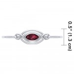 Celtic Knots Silver and Garnet Bangle Bracelet
