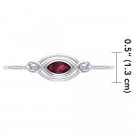 Silver Filigree Bracelet with Garnet Gemstone