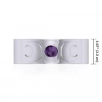 Triple Moon Silver Armband with Amethyst Gemstone