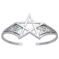 Pentacle Cuff Bracelet in Sterling Silver