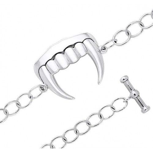 Vampire Teeth Sterling Silver Bracelet