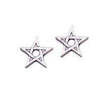 Pentagram Stud Earrings in Sterling Silver