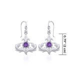 Scottish Thistle Earrings with Amethyst