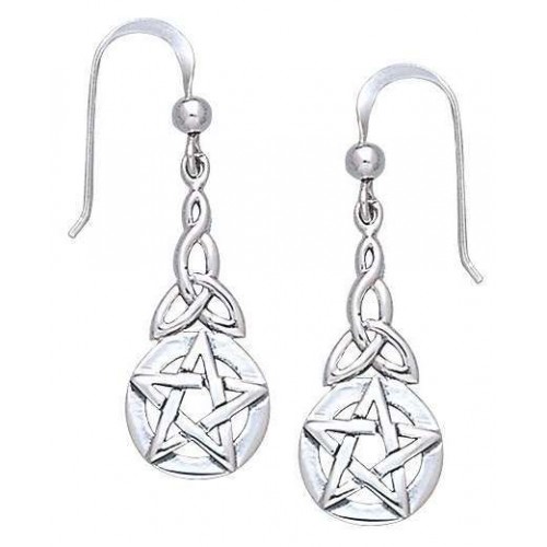 Triquetra Pentacle Earrings in Sterling Silver