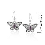 Butterfly Earrings with Amethyst