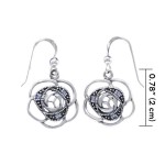 Blooming Rose Earrings with Sapphires