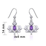 Thistle Earrings with Oval Amethyst