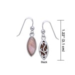 Marquise Pink Shell Cabochon Filigree Earrings