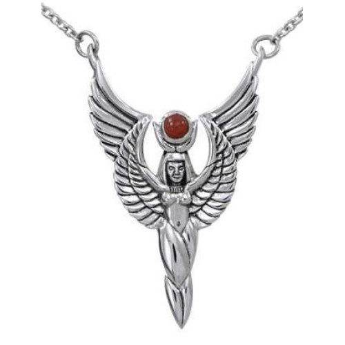 Winged Isis by Oberon Zell Silver or Gold Necklace