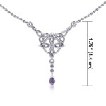 Celtic Quaternary Knot Amethyst Necklace