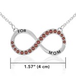 Infinity Love For Mom Large Necklace with Garnet