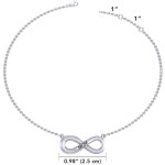 Infinity Love For Mom Necklace with White Cubic Zirconia