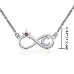 Infinity Moon and Star Silver Necklace 