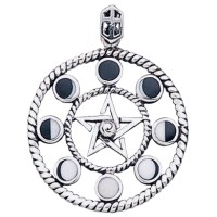 Magick Moon Phases Pendant in Sterling Silver