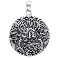 Belenos Sun God Disk Pendant in Sterling Silver