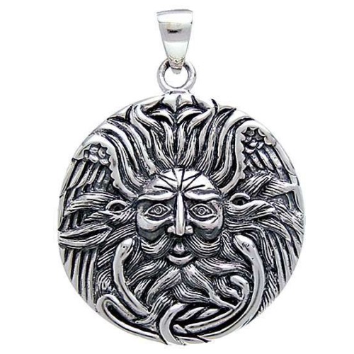 Belenos Sun God Disk Pendant in Sterling Silver