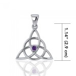 Triquetra Silver Amethyst Gemstone Pendant