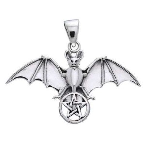 Bat Pentacle Sterling Silver Pendant