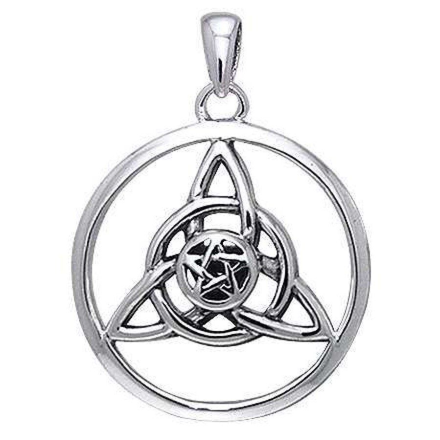 The DRUID AMULET Pendant TRIQUETRA & PENTAGRAM  STERLING SILVER by Peter Stone