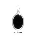 Small Oval Black Onyx Cabochon Pendant