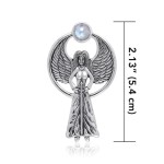 Avenging Angel Pendant with Rainbow Moonstone