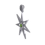 Elven Star and Oak Leaf Pendant with Moldavite