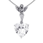 Elegance of the Earth Angel Pendant with Heart Shaped White Cubic Zirconia