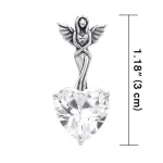 Elegance of the Earth Angel Pendant with Heart Shaped White Cubic Zirconia