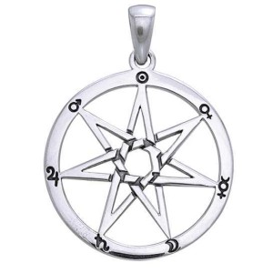 Heptogram Planetary Symbol Pendant in Sterling Silver